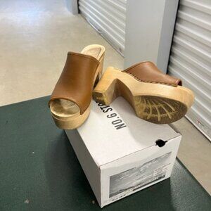 No.6 Beige Leather Mules, Size 41